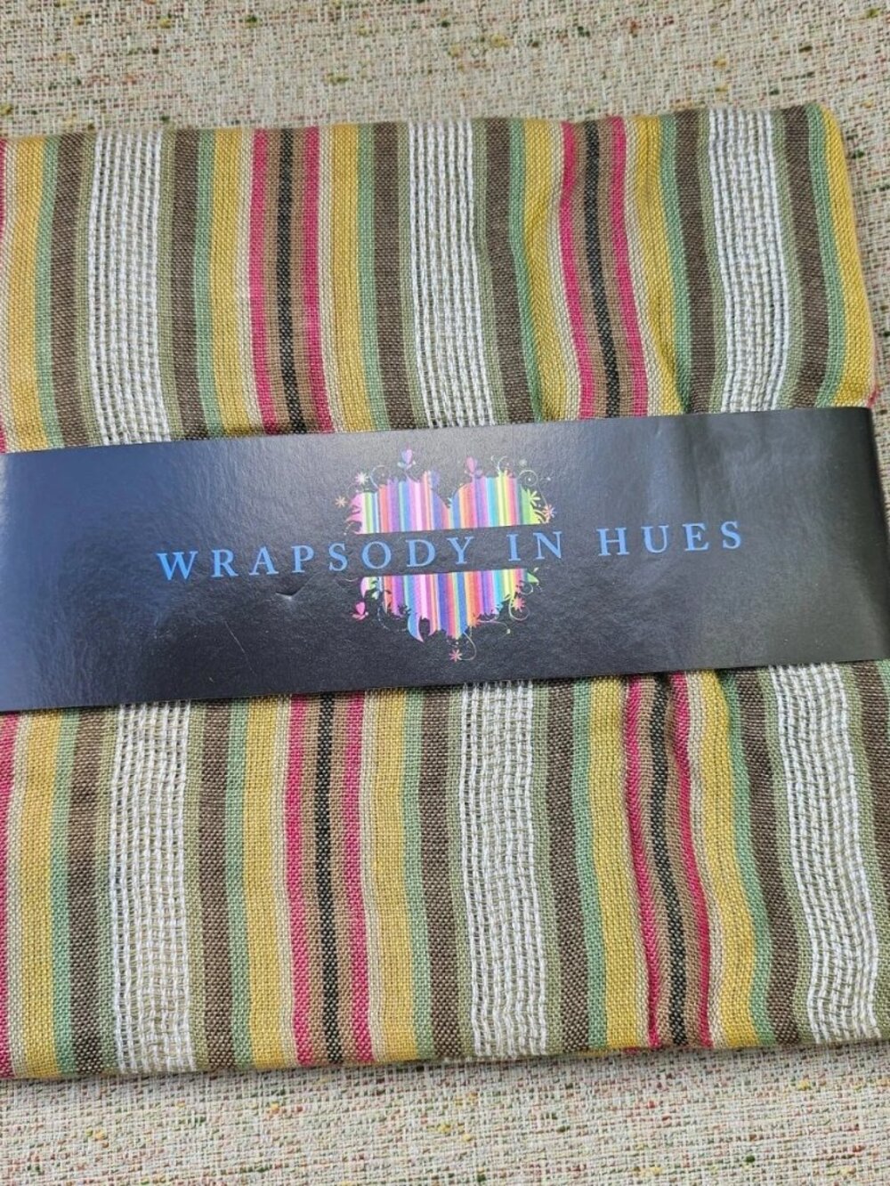 Wrapsody in Hues Scarf Multi Color Stripes Women Scarf NWT - Picture 9 of 10